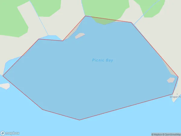 Picnic Bay, Otago Polygon Area Map