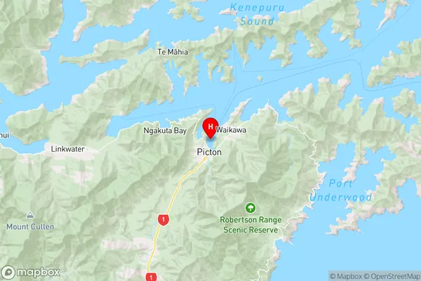 Picton Harbour,Marlborough Region Map