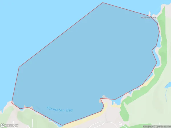 Piemelon Bay, Auckland Polygon Area Map