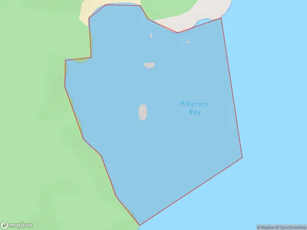 Pikaroro Bay, Southland Polygon Area Map