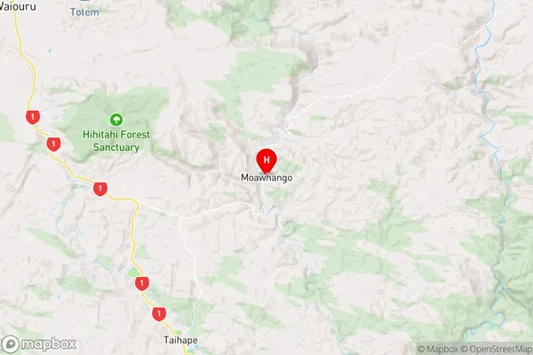 Moawhango,Manawatu-Wanganui Region Map