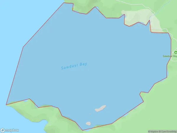 Sawdust Bay, Southland Polygon Area Map