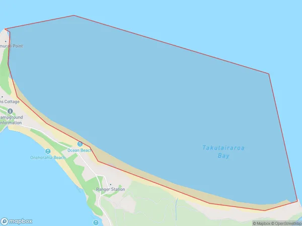 Takutairaroa Bay, Auckland Polygon Area Map