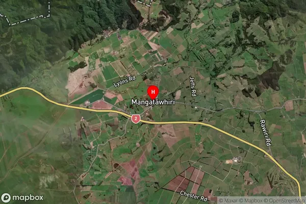 Mangatawhiri,Waikato Satellite Map