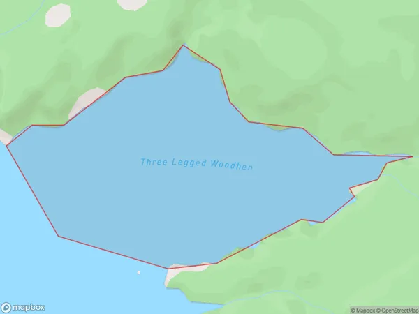 Three Legged Woodhen, Southland Polygon Area Map