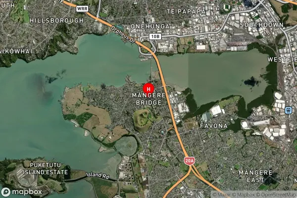 Mangere Bridge,Auckland Satellite Map