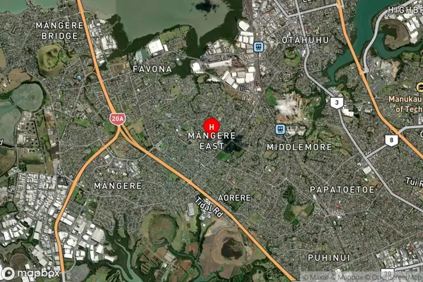 Mangere East,Auckland Satellite Map