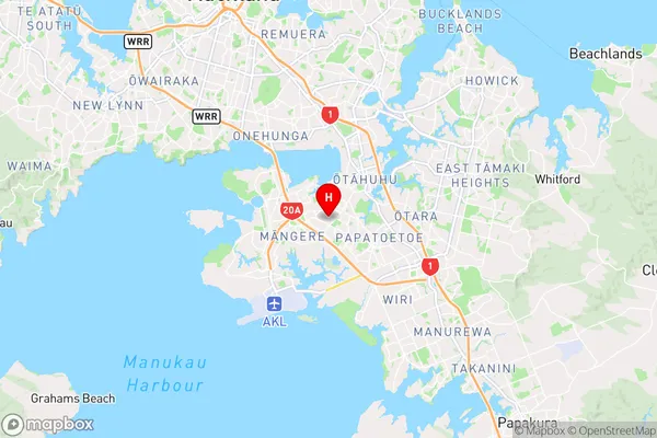 Mangere East,Auckland Region Map