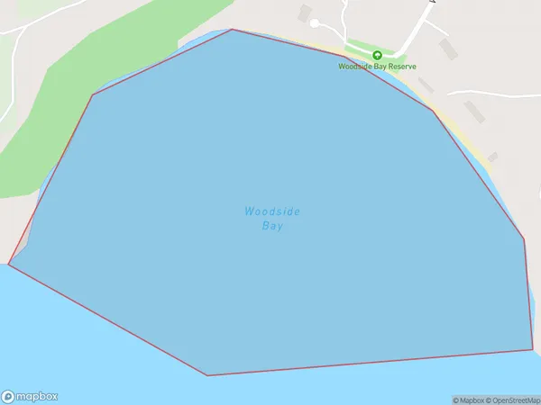 Woodside Bay, Auckland Polygon Area Map