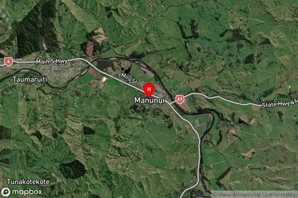 Manunui,Manawatu-Wanganui Satellite Map