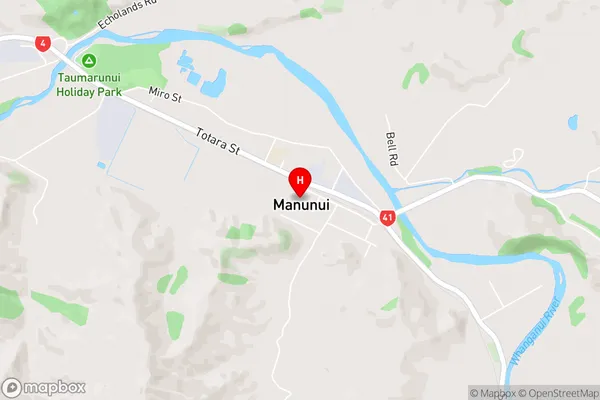 Manunui,Manawatu-Wanganui Area Map