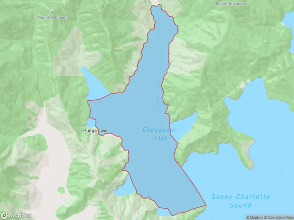 Endeavour Inlet, Marlborough Polygon Area Map