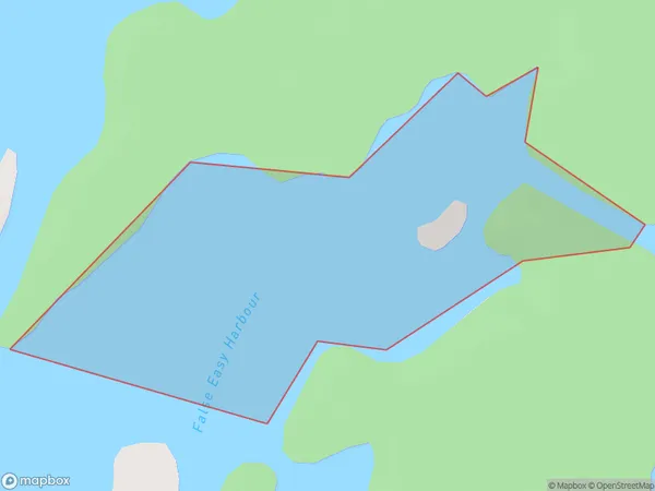 False Easy Harbour, Southland Polygon Area Map