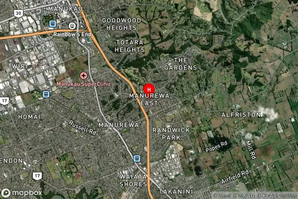 Manurewa East,Auckland Satellite Map