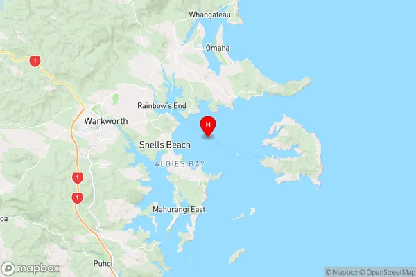 Kawau Bay,Auckland Region Map