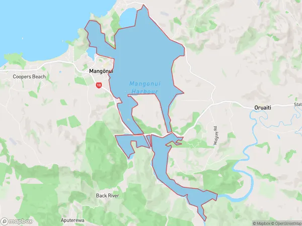 Mangonui Harbour, Northland Polygon Area Map