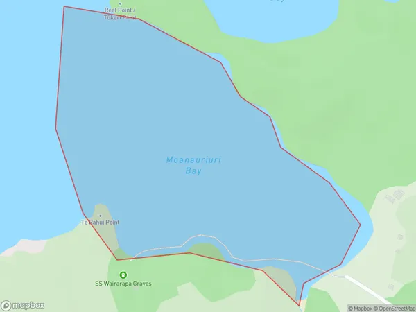 Moanauriuri Bay, Auckland Polygon Area Map