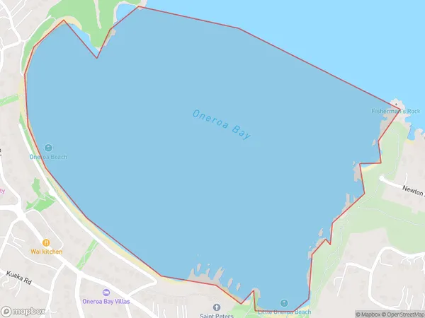 Oneroa Bay, Auckland Polygon Area Map