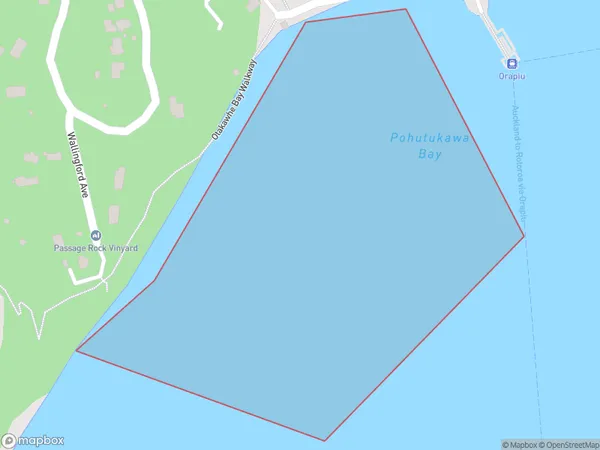 Pohutukawa Bay, Auckland Polygon Area Map