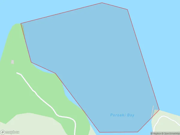 Poroaki Bay, Auckland Polygon Area Map