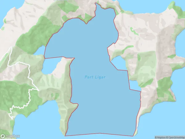 Port Ligar, Marlborough Polygon Area Map
