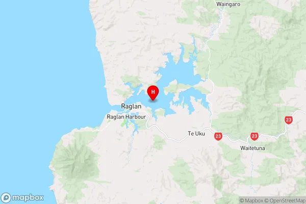 Whaingaroa Harbour,Waikato Region Map