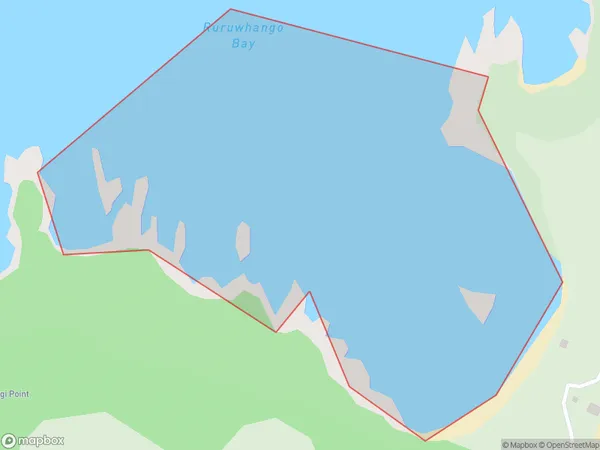 Ruruwhango Bay, Auckland Polygon Area Map