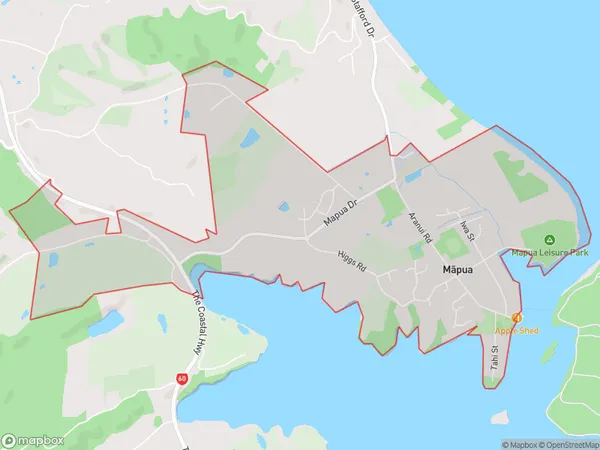 Mapua, Tasman Polygon Area Map