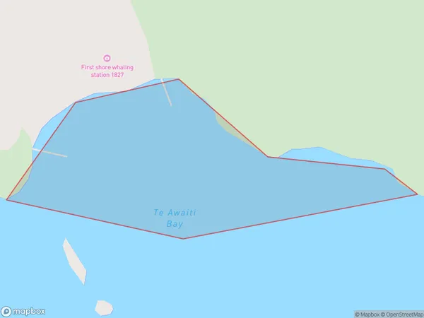 Te Awaiti Bay, Marlborough Polygon Area Map