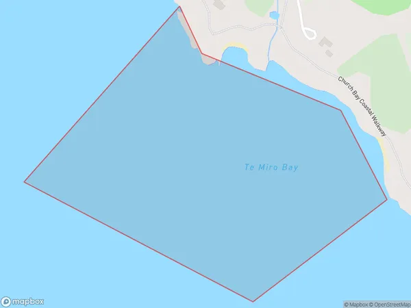 Te Miro Bay, Auckland Polygon Area Map