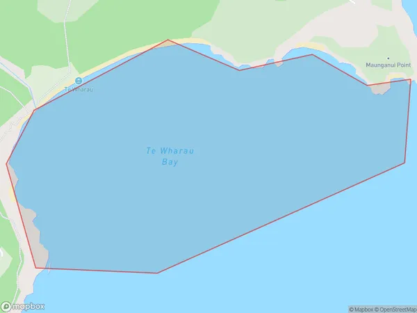 Te Wharau Bay, Auckland Polygon Area Map