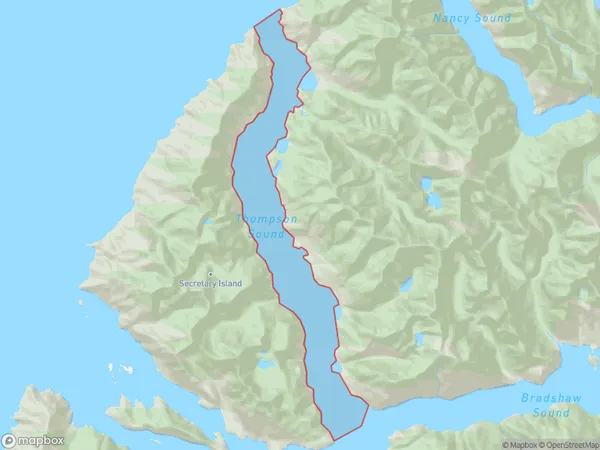 Te Awa-o-Tu / Thompson Sound, Otago Polygon Area Map