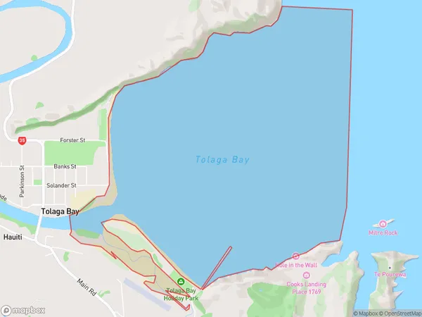 Tolaga Bay, Otago Polygon Area Map