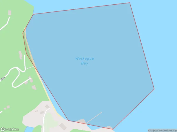 Waikopou Bay, Auckland Polygon Area Map