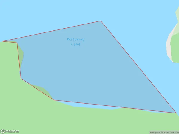 Watering Cove, Southland Polygon Area Map