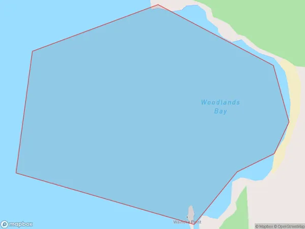 Woodlands Bay, Auckland Polygon Area Map