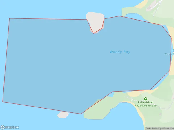 Woody Bay, Auckland Polygon Area Map