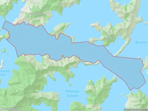 Tawhitinui Reach, Marlborough Polygon Area Map