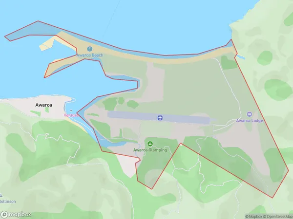 Awaroa Bay, Tasman Polygon Area Map