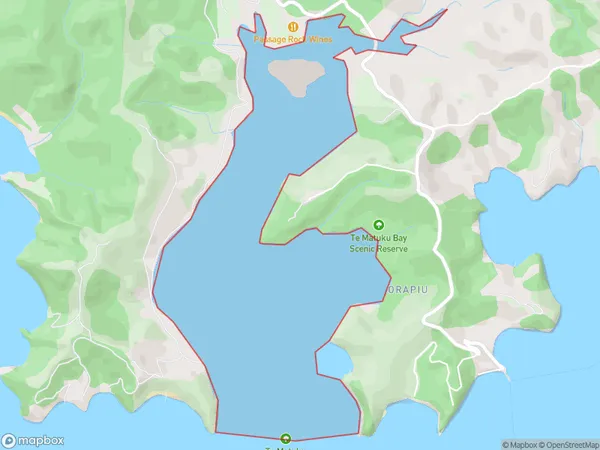 Te Matuku Bay / McLeods Bay, Auckland Polygon Area Map