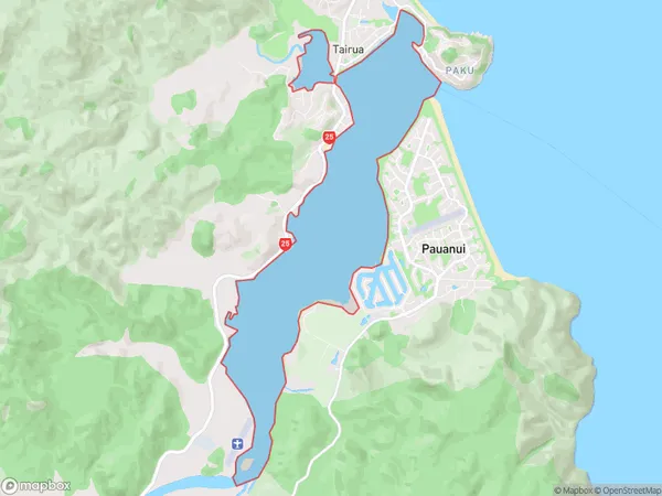 Tairua Harbour, Waikato Polygon Area Map