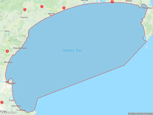 Hawke Bay, Hawke's Bay Polygon Area Map