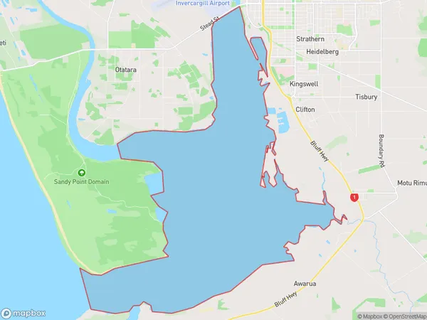 New River Estuary, Southland Polygon Area Map