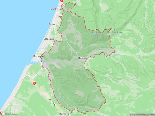 Marsden, West Coast Polygon Area Map