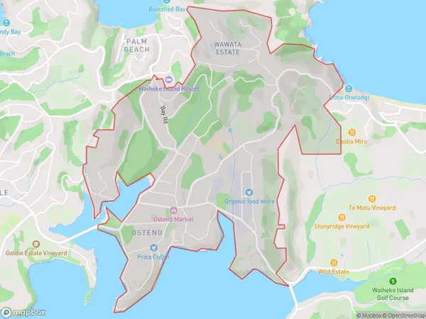 Ostend, Auckland Polygon Area Map