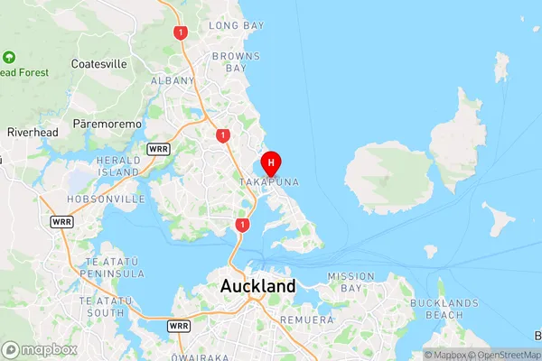 Takapuna,Auckland Region Map