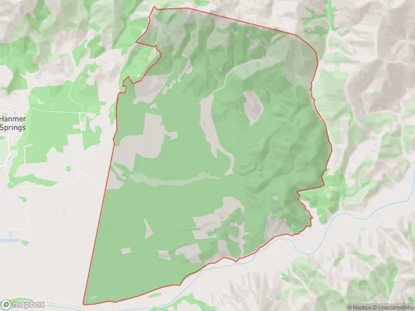 Hanmer Forest, Canterbury Polygon Area Map