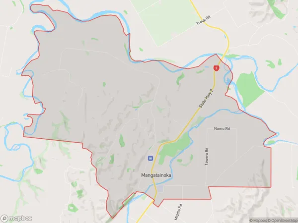 Mangatainoka, Manawatu-Wanganui Polygon Area Map