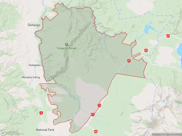 Tongariro Forest Park,  Polygon Area Map