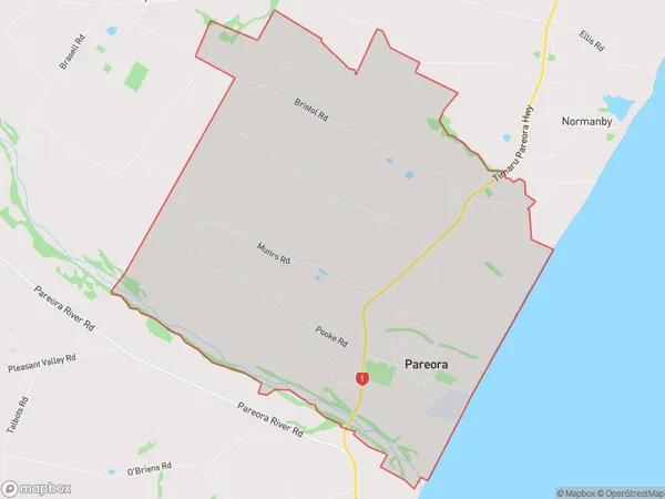 Pareora, Canterbury Polygon Area Map